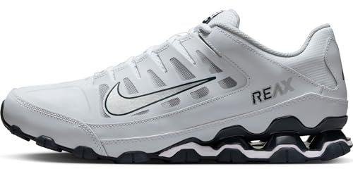 NIKE Reax 8 TR, Sneaker Hombre, White Metallic Silver Classic Charcl, 39 EU