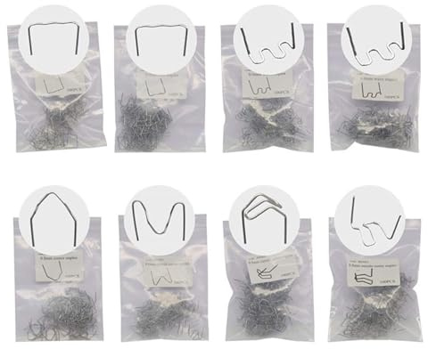 Enwye Kit di 800 strumenti per la saldatura di plastica, 8 tipi di pinze, punti metallici piatti, interni ed esterni, per la riparazione di paraurti auto