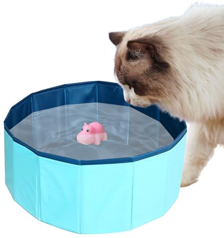 Piscina per gatti,30×10cm Piscinas per Gatto Gioco,Piscina pieghevole per cani, piccola piscina per gatti, pieghevole