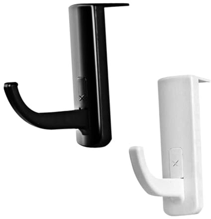 SOIMISS Support De Casque Mural Autocollant 2 Pièces Noir Blanc Crochet Pour Casque Audio Compact Léger Et Résistant Bureau Maison École Protection Sans Perçage