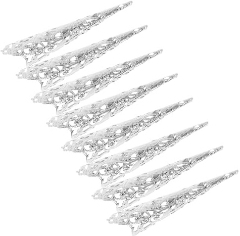 MAGICLULU 8 Piezas de Anillos de Uñas Forma de Garra de Reina en Hierro Plata, Accesorios para Fiestas y Disfraces de Danza del Vientre