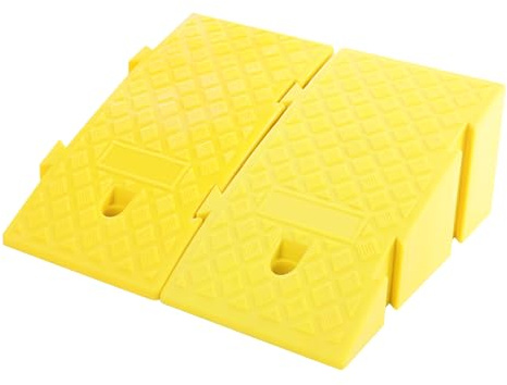 BRRIDE Rampa para bordillos para escalones altos de 19 cm, 2 unidades, portátil, de plástico antideslizante, rampa para ascender, movilidad, ligera rampa para acera, estación de carga, pasarela, coche