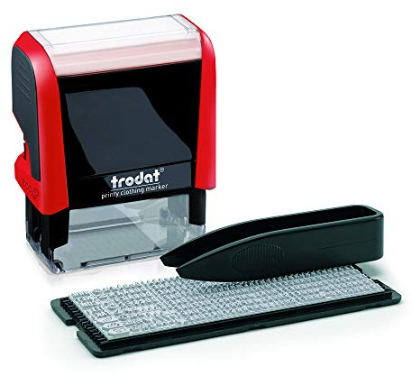 Trodat Printy 4911 Clothing Marker Timbro Fai-Da-Te per Tessuti Autoinchiostrante - 3 righe di testo, 38 x 14 mm, Nero