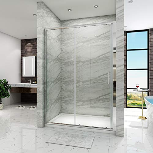 ELEGANT 1500mm Sliding Shower Enclosure for Wetroom Cubicle in 6mm Safety Glass Screen Shower Door