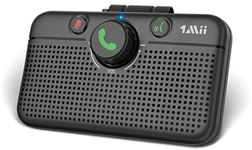 1Mii Bluetooth 5.3 Car Speaker, Handsfree Bluetooth Speakerphone for Cell Phone, Motion Auto On, Support Voice Assistant for Android and iOS, Wireless Audio Car Kit with Visor Clip