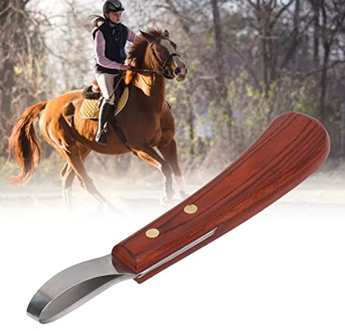 Ejoyous Coltello per Zoccoli, Coltello per Zoccoli a Doppio Taglio, Forbici per Zoccoli con Manico in Legno di Gomma, Lama in Acciaio Inossidabile Antiscivolo, Coltello per la Cura degli