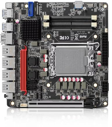 MNBOXCONET Q670 NAS 6 Bay Motherboard LGA 1700, PCIe5.0 x16 slot Mini ITX Mainboard with 6× SATA3.0, 6× NVMe DIY NAS Board Dual DDR5, Type-C 20Gbps, 8GB RAM 128GB SSD(Without Cable)