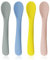 SGERUFZ 4 Pack Cucharas Bebe Aprendizaje, Cucharas Silicona Bebé Ab 6 Meses, Cuchara Bebe Silicona Con Punta Suave, Seguro Para Bebés, Apto Para Lavavajillas
