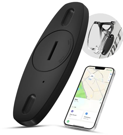 Apple Find My Bike Tracker 2024 | Rastreador GPS oculto para bicicleta y motocicleta | Etiqueta impermeable antirrobo con diseño de soporte para botellas | Solo iOS, sin tarifa mensual