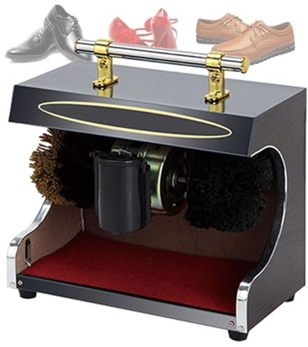 Cireuse à chaussures électrique, machine à cirer les chaussures, induction automatique, double brosse combinée, protection contre la surchauffe et fonctionnement fluide, pour hôtel, banque,Black