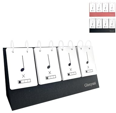 Gloxyuni Music Theory Rhythm Flash Cards (Black) – Note Training Cards & Teaching Aids | Helps Improve Rhythm Skills and Sight-Reading Abilities, a Rhythm-Training Aid for Piano, Violin, Drum Learners
