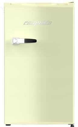 Respekta Retro-Kühlschrank / 92 L Kühlvolumen/Kaltlagerzone/höhenverstellbare Füße/seitlicher Flaschenöffner/Aluminiumgriff/E/Cream / KG83C-52