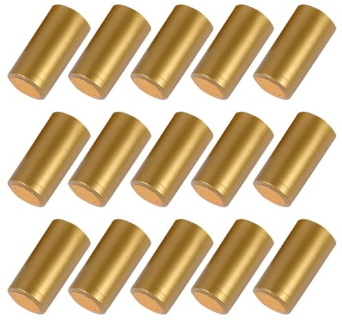MOLUCKFU Lot de 200 Capsules Rétractables Jetables en Film Thermorétractable Doré pour Bouteilles de Vin Bouchons Multifonctionnels pour Sceller et Décorer Bouteilles DIY Usage
