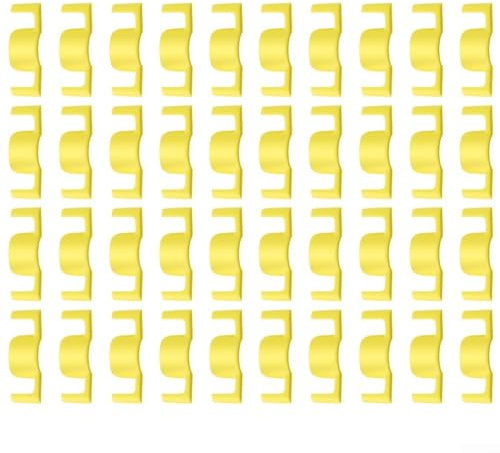 Clip di supporto per piante in plastica non marcanti per steli sensibili, tra cui giovani alberi da frutto e delicate varietà di verdure (giallo, 40 pezzi)
