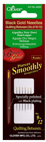 Clover Black Gold Needles Quilting Between No.9/No.10/No.12, 2ea