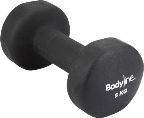 Bodyline Mancuerna De Hierro Fundido A Prueba De Golpes De 5 Kg Con Revestimiento De Neopreno | Pesa Antideslizante Para Gimnasio En Casa, Brazos, Hombros Y Pecho