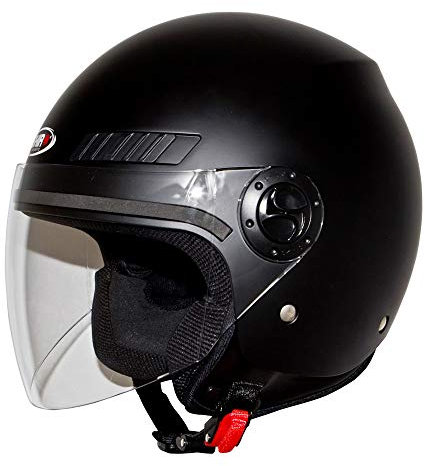 Shiro - Casco Jet Abierto sh-62 GS para Adultos - Marca shiro Color Negro Mate Talla L