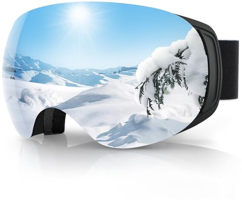findway Pro Ski Goggles OTG for Women Men Adult Youth [Anti-Fog&Scratch] Over Glasses Magnetic Snow Goggles-Interchangeable Lens,100% UV400 Protection Snowboard Goggles