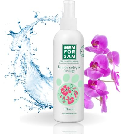 MENFORSAN Eau de Toilette für Hunde : Blumig : Intensiver und erfrischender Duft : Desodorierende Wirkung : Mit sehr milden Inhaltsstoffen, die die Haut NICHT reizen : Neutraler pH-Wert : 125 ml
