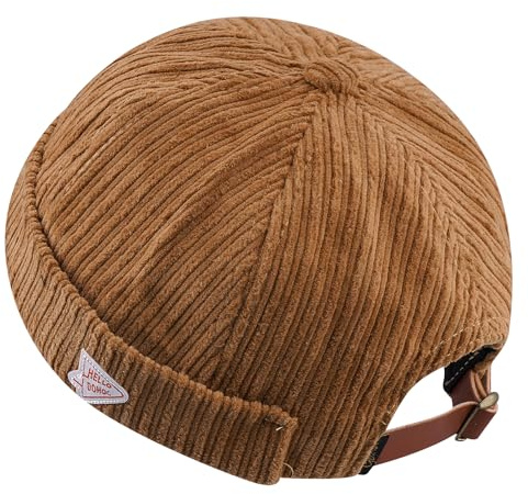 CLAPE Casquette Docker en Velours Côtelé Casquettes sans Visière Réglable