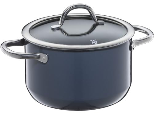 WMF Fusiontec Inspire Kochtopf groß, 20 cm, Glasdeckel, Fleischtopf Induktion, 3,7l, High-Tech Keramik, kratzfest, unbeschichtet, dunkelblau, Made in Germany