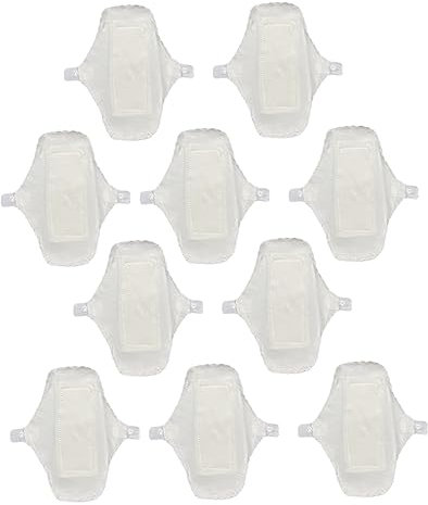 Didiseaon 10pièces Lot Serviettes Hygiéniques Réutilisables Coton Imperméables Protège-slips Lavables Avec Bordure Dentelle Confortables Et Anti-fuites Pour Femme Protection Pendant Les Règl