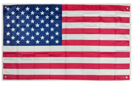 Flagge USA, groß, 150 x 90 cm, Flagge USA für Balkon mit 4 Ösen und 4 Kabelbindern (USA)