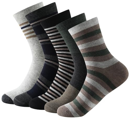 Balseti 6 Pares Calcetines Ejecutivos de Rayas y Rombos Frescos para Hombre | 85% algodón, finos y transpirables, con diseños elegantes para traje, oficina y uso diario. Tallas 35-38, 39-42 y 43-47.