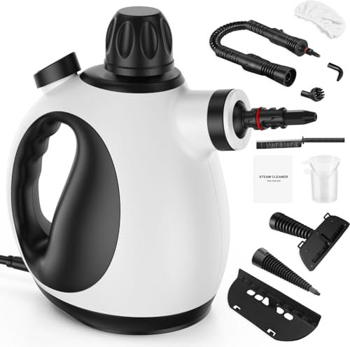 LAIKORE Handdampfreiniger für Zuhause – Hochdruck-Dampfreiniger für Tiefenreinigung, Chemiefreier, tragbarer Mehrzweck-Dampfreiniger für Sofa, Fenster (Weiß)