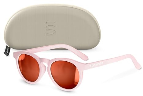 SUAVINEX, Gafas de Sol para Bebés de 0 a 12 Meses, Polarizadas, con Filtro UV 400, Cat. 3, 100% Protección Rayos UVA y UVB, con Funda Incluida, Muy Flexibles y Ligeras, de Forma Redonda, Color Rosa