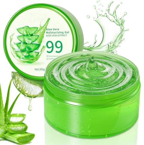 AOOWU Aloe Vera Gel, 300g 99% Gel d'Aloe Vera pur hydratant visage et corps