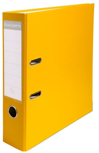 Exacompta - Ref 918404B - PP Lever Arch File - 320 x 290mm in Size, Suitable for Storing A4 Documents, 75mm Spine, Reinforced Finger Pull & Bottom Edge - Yellow
