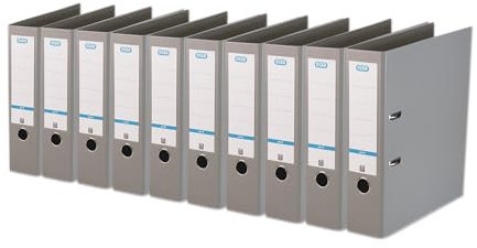 Elba Premium Akten-Ordner A4, smart Pro plus, 8 cm breit, Kunststoff Ordner, grau, 10 Stück