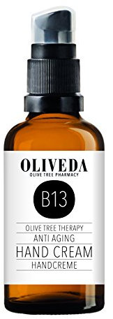 Oliveda B13 - Hand Cream Anti Aging with pump | Nourishing & rich natural cosmetics moisturizing cream for delicate and chapped hands + intensive protection for skin and nail bed + non-greasy - 50 ml