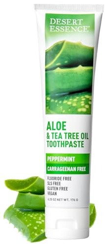 Desert Essence - Carrageenan Free Aloe & Tea Tree Oil Toothpaste Peppermint - 6.25 oz.