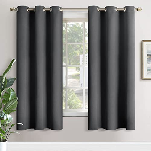 YoungsTex Blackout Curtains 72 Inches Long for Bedroom - Dark Grey Room Darkening Drapes with Grommet for Living Room Dining Privacy Thermal Insulated, 2 Panels, 42 x 72 Inch