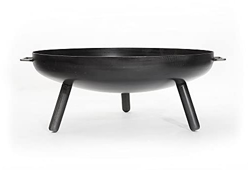 Feuerschale Berlin Ø 80 cm mit abschraubbaren Beinen, Feuerstelle aus 2,5mm Stahl für den Garten