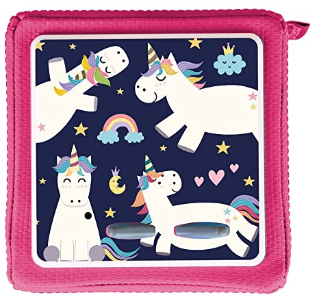 MeinBaby123® Schutzfolie kompatibel mit Toniebox | Schutzcover selbstklebend | Premium Qualität | Aufkleber passgenau I Folie Sticker I Toniebox Zubehör (Einhorn V2)
