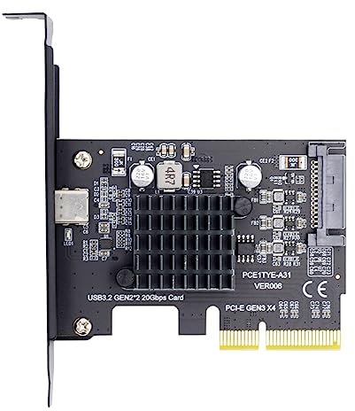 CY Card USB 3.2 Gen2 Type-C 20Gbps USB-C to PCI-E 4X Express Adapter for Desktop Motherboard