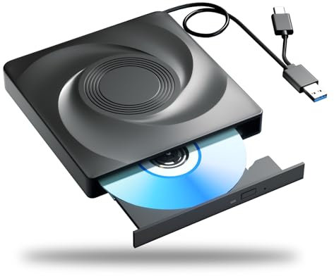 Unidad de DVD Blu-ray externa, USB 3.0 y grabadora Blu-Ray reproductor tipo C, unidad de CD óptica delgada 3D compatible con Windows XP/7/8/10 MacOS para MacBook Laptop Desktop