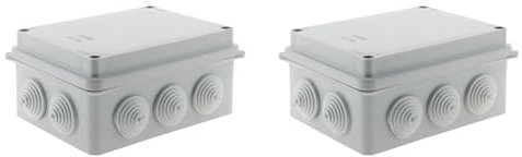 Zenitech Boîte étanche rectangulaire 150 x 110 x 70mm à visser 1/4 de tour IP54, Gris (Lot de 2)