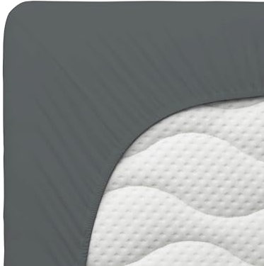 Cotton Castle Spannbettlaken Jersey Spannbetttuch 100% Baumwolle Bettlaken, Größe:90 x 200 cm, Farbe:Silber