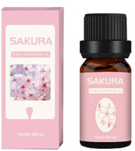 Surakey 10ml Ätherische Öle für Diffuser,Ätherisches Kirschblütenöl Natürliches organisches Kirschblütenöl für Haut Körper Haarpflege,Diffuser, Kerze,Seife,DIY,Massage Aroma