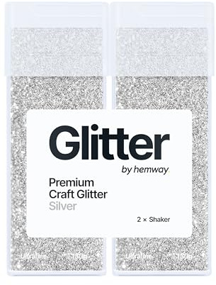 Hemway Craft Glitter Shaker Silver 130g x2 Pack Ultrafine | for Resin & Epoxy Crafts, Christmas Art Supplies, Nail, Body, Face, Eye, Festival, Crafting, Slime, Sparkle