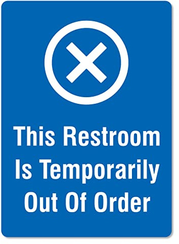 Este Baño Está Temporalmente Fuera De Servicio Señales Direccionales Inodoro Señal De Advertencia Metal Cartel Decoración Placa Decoración Vintage Cartel De Chapa Para Pub Hogar Jardín S