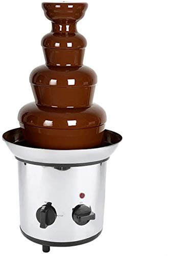 Fontana di cioccolato a 4 ripiani in acciaio inox per uso professionale e domestico, ideale per feste di compleanno e Natale