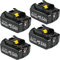4 Stück 18V 5,5Ah/5500mAh Ersatzakku für Makita Akku 18V BL1860B BL1850B BL1860 BL1850 BL1840 BL1830 BL1835 BL1845 BL1820B, Kompatibel mit Makita Elektrowerkzeugen, mit LED Indikator