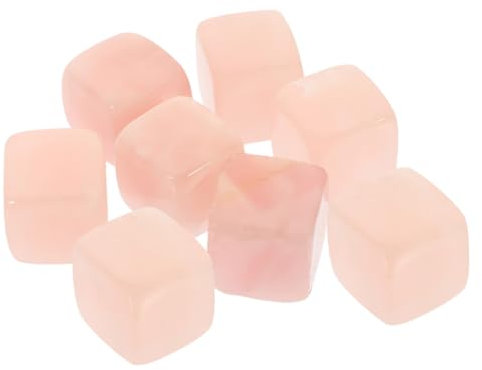 Genérico 8 Piezas Helado De Whisky Cubitos De Hielo De Chocolate Piedra De Hielo Cubo De Mármol Piedras Refrigerantes para Bebidas Tazón para Súper Cubos Rosa Cristal