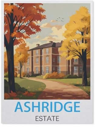 YYHMKBYY，Jigsaw Puzzle 1000 Piece，Ashridge Estate Vintage Travel Poster，Classic Puzzle DIY Kit Paper Toy Unique Gift Home Decor（50x70cm）-L60