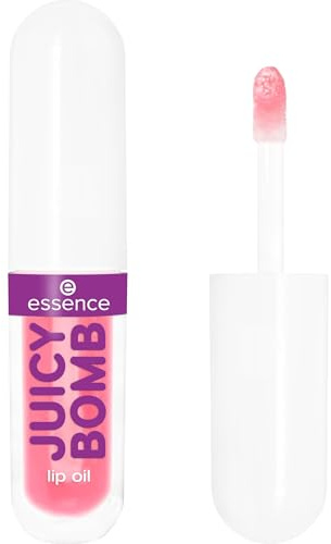 essence JUICY BOMB PARTY lip oil, Lipgloss, Nr. 03, Pink, pflegend, mit Ölen, natürlich, glänzend, vegan, ohne Parabene, ohne Mikroplastikpartikel, Nanopartikel frei, 1er Pack (2.4ml)
